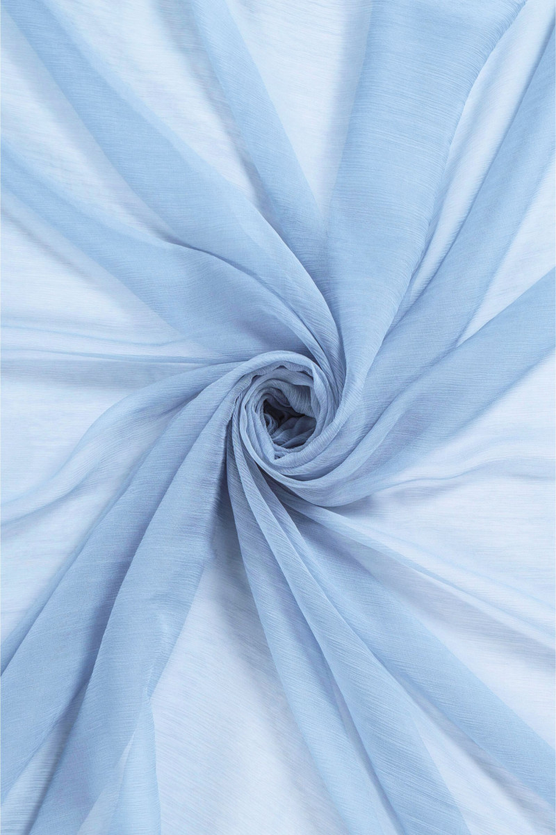 Szyfon jedwabny kresz bÅÄkitny KUPON 150cm